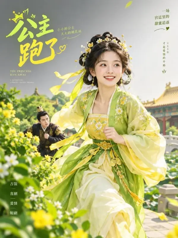 王妃她又跑路了短剧封面，甜宠题材